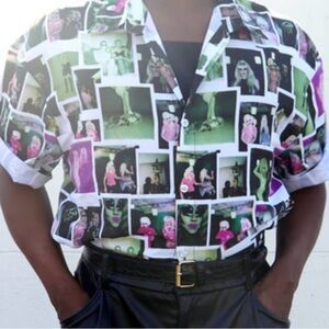 Graphic Print Button Up Shirt